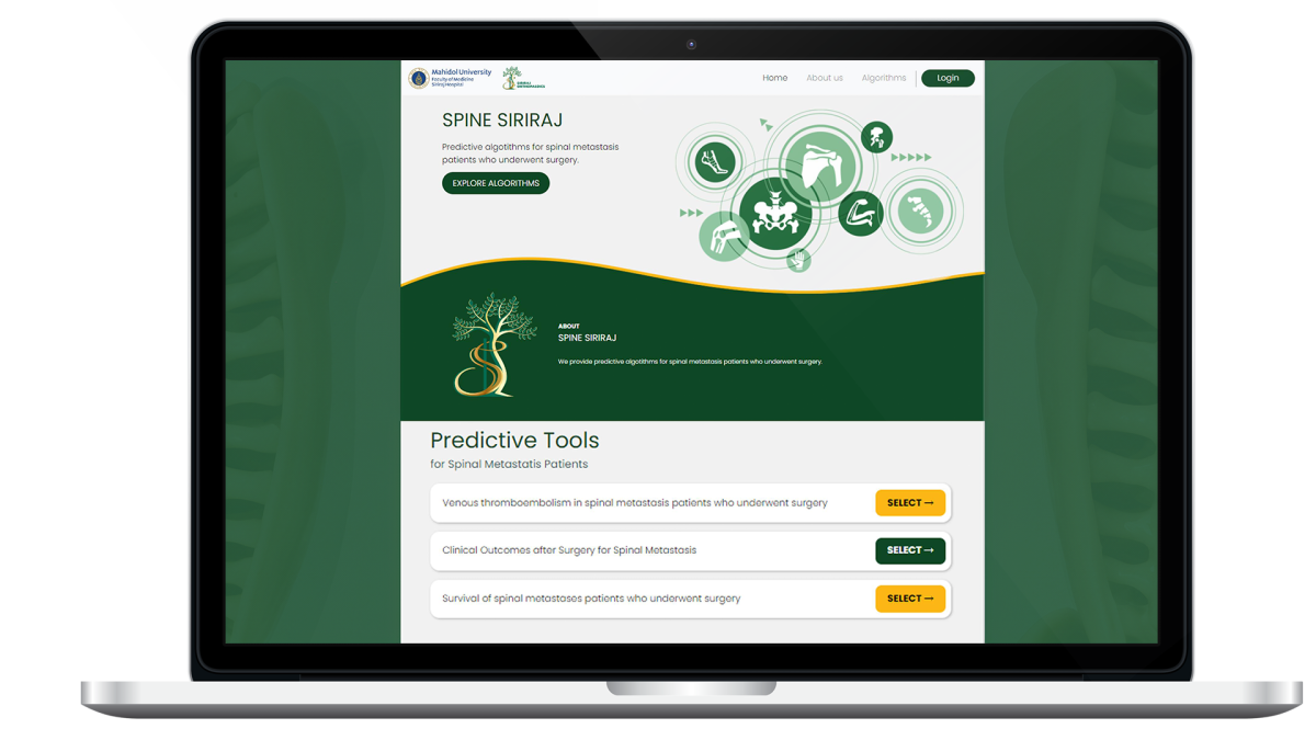 Predictive algorithms for spinal metastasis patients who underwent surgery